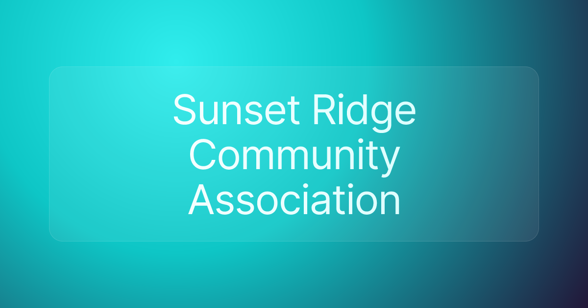 Sunset Ridge Community Association