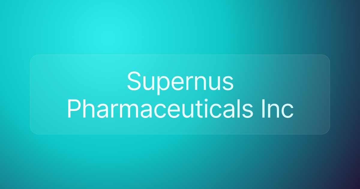 Supernus Pharmaceuticals Inc