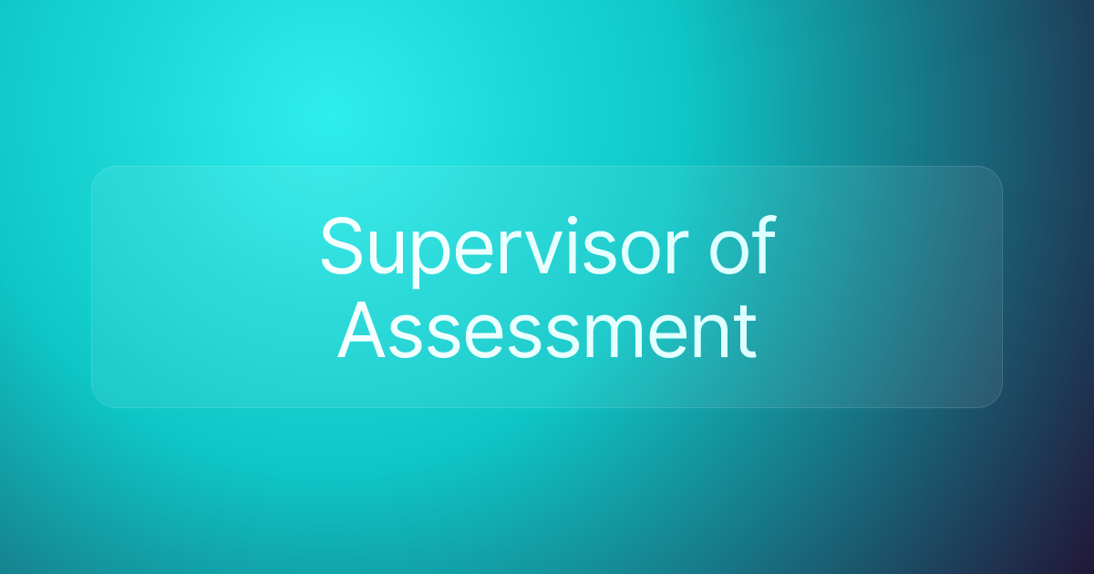Supervisor of Assessment