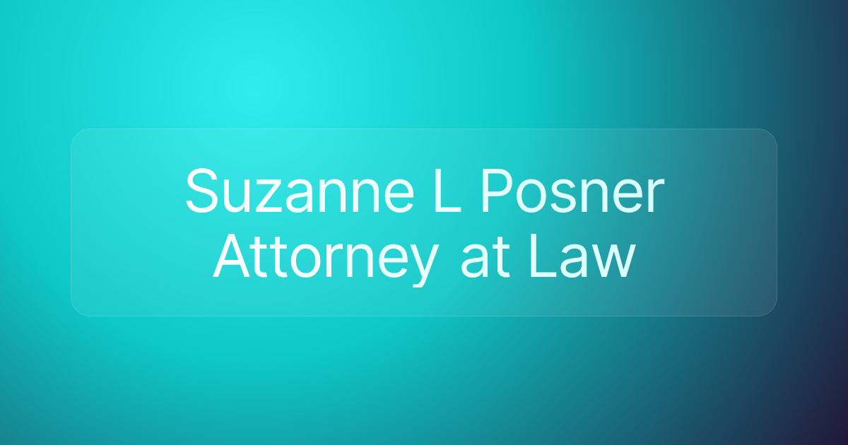 Suzanne L Posner Attorney at Law