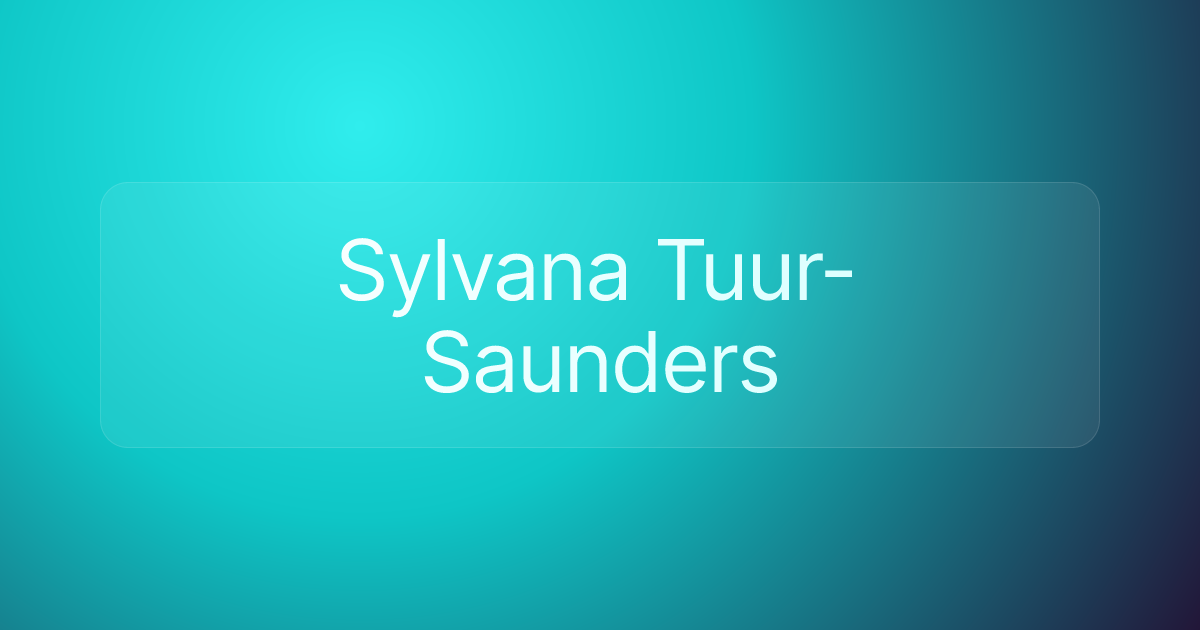 Sylvana Tuur-Saunders