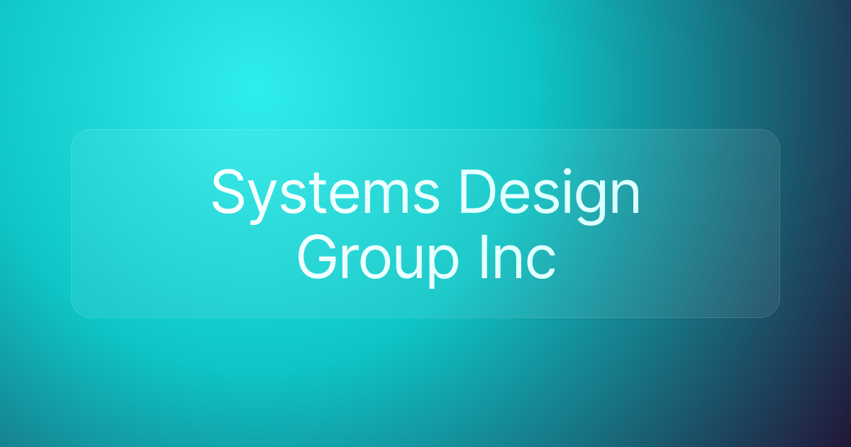 Systems Design Group Inc