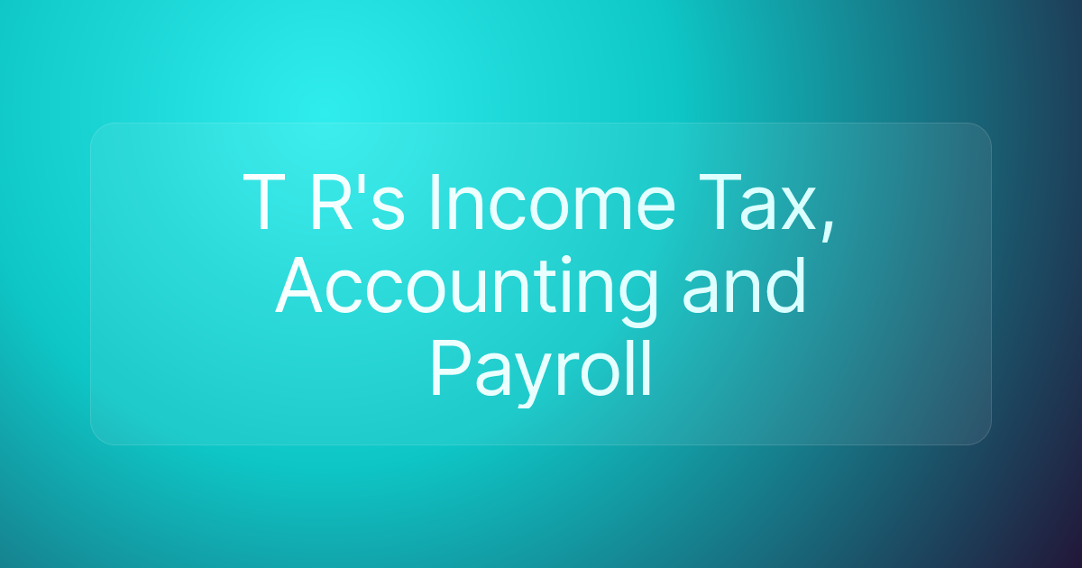 T R's Income Tax, Accounting and Payroll