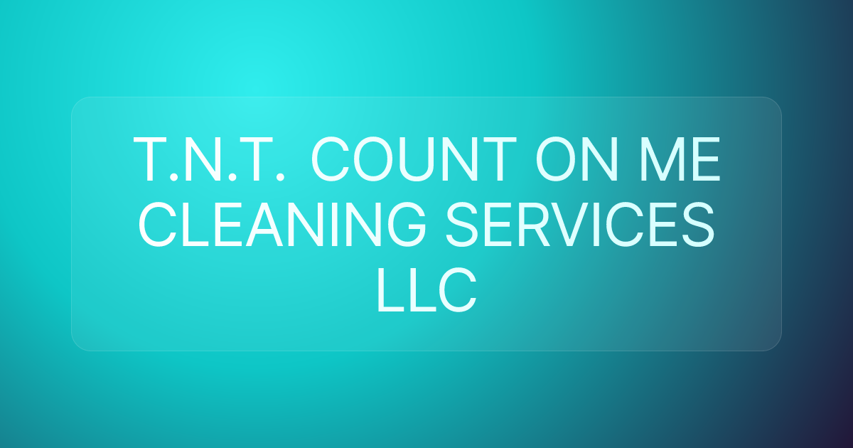 T.N.T. COUNT ON ME CLEANING SERVICES LLC