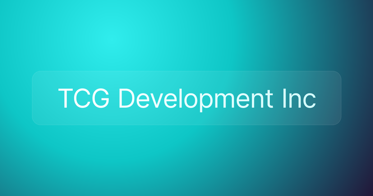TCG Development Inc