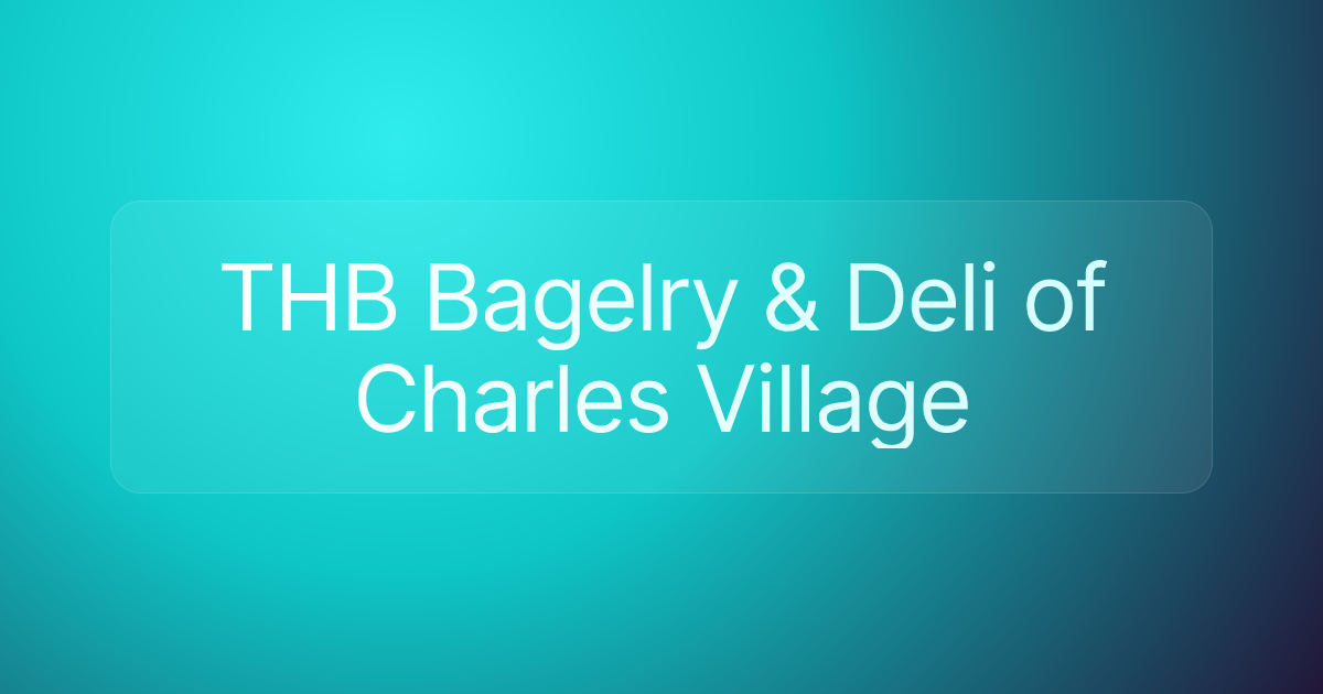 THB Bagelry & Deli of Charles Village