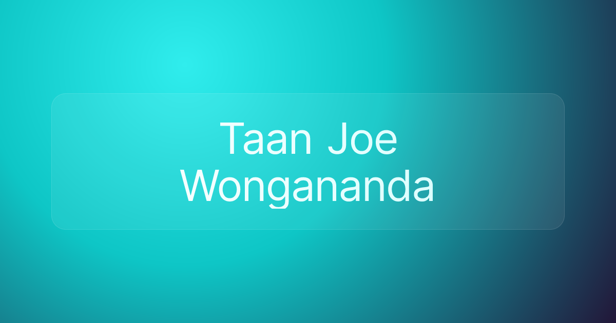Taan Joe Wongananda