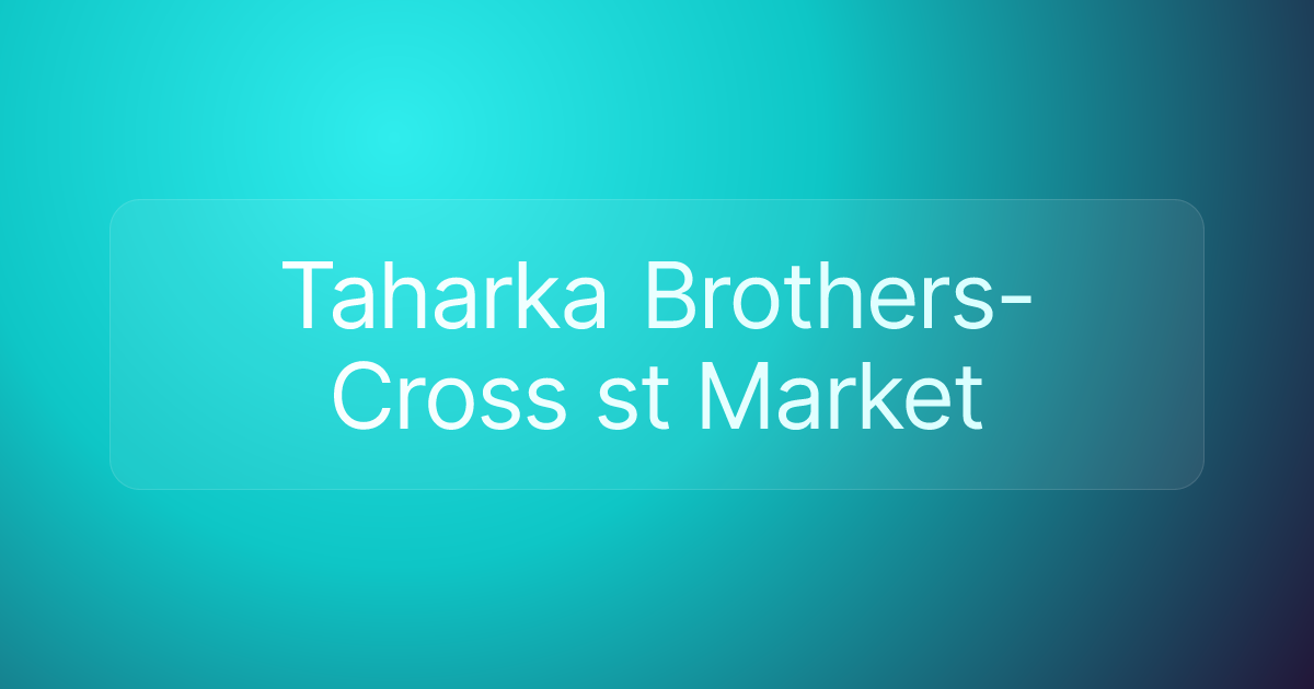 Taharka Brothers-Cross st Market
