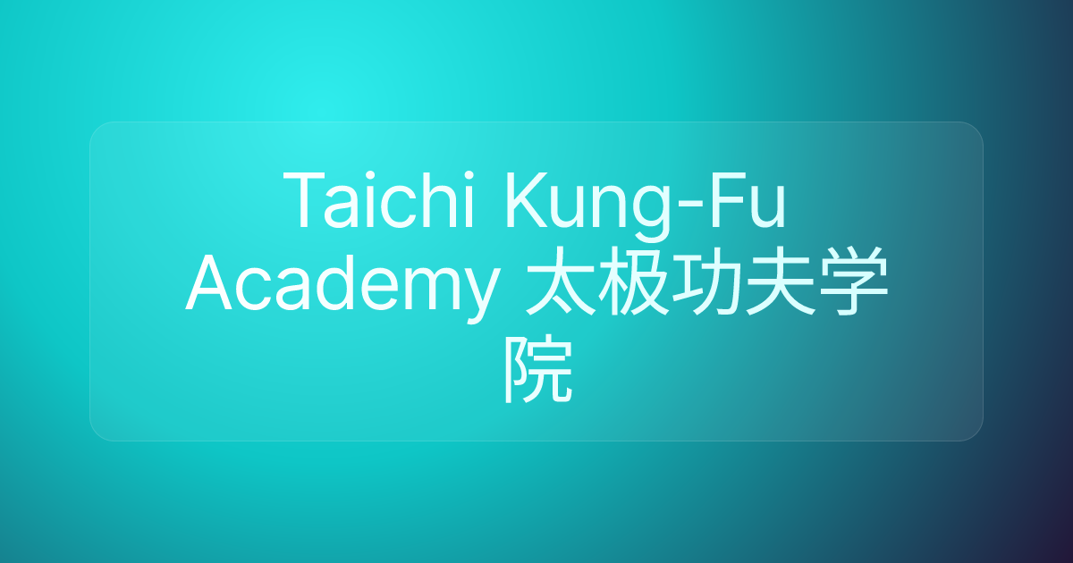Taichi Kung-Fu Academy 太极功夫学院