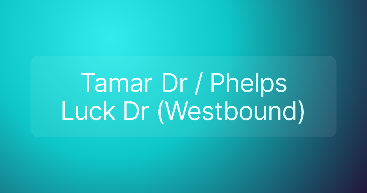 Tamar Dr / Phelps Luck Dr (Westbound)