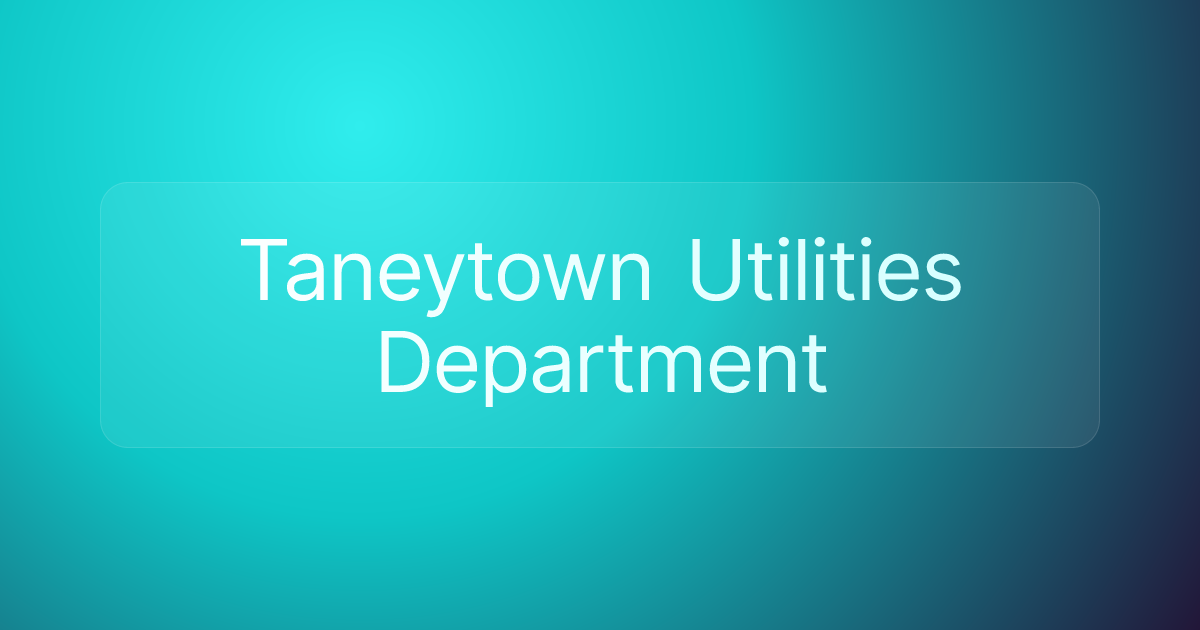 Taneytown Utilities Department