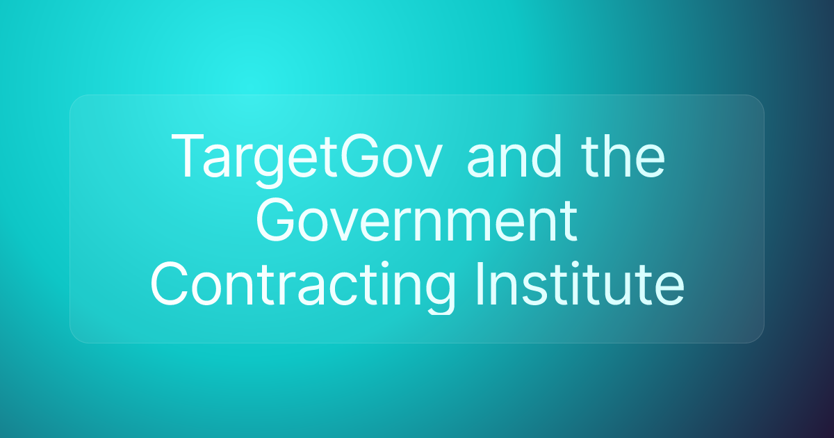 TargetGov and the Government Contracting Institute