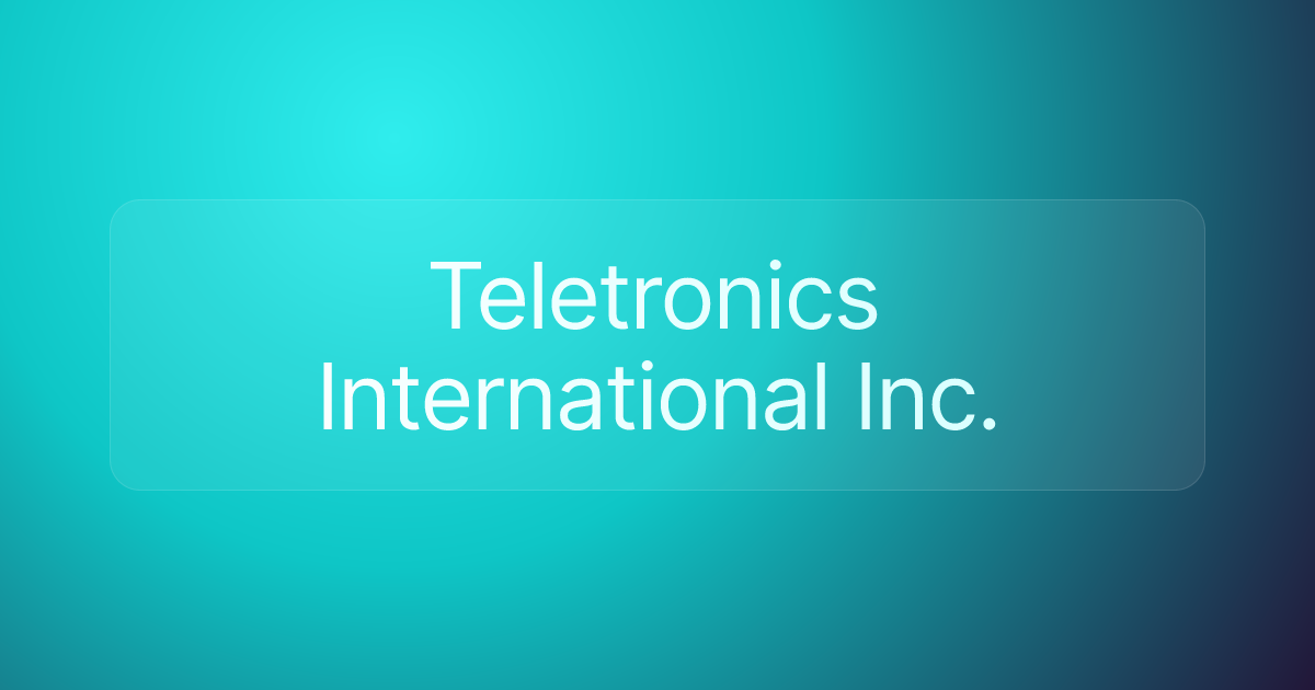 Teletronics International Inc.