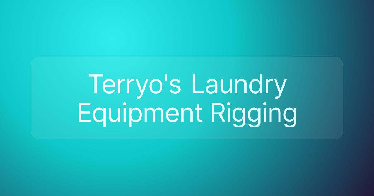 Terryo's Laundry Equipment Rigging