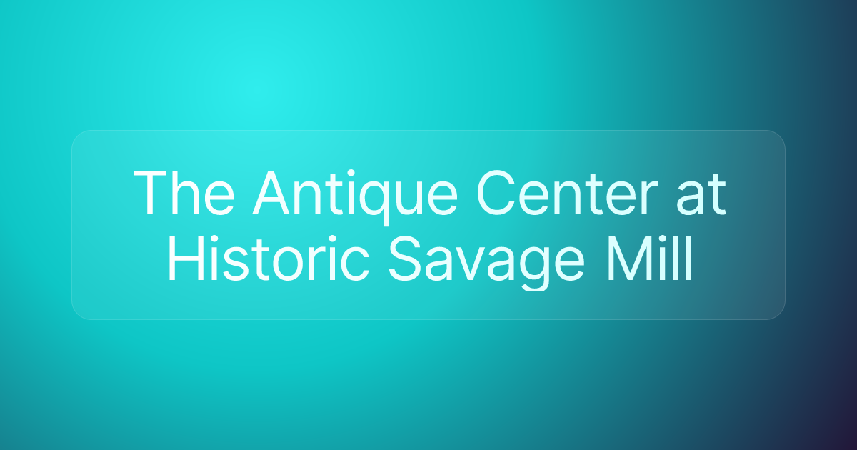 The Antique Center at Historic Savage Mill
