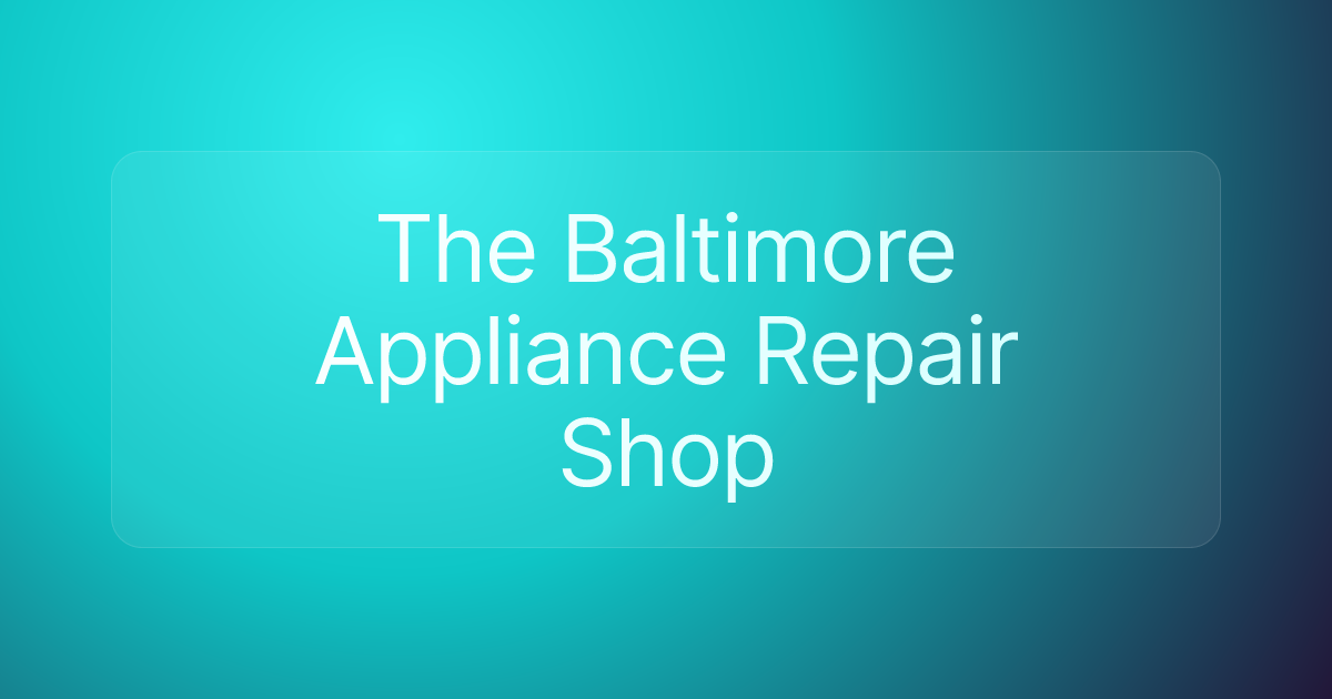 The Baltimore Appliance Repair Shop