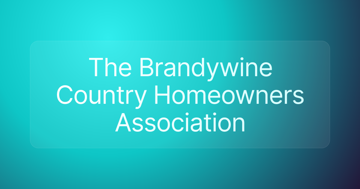 The Brandywine Country Homeowners Association