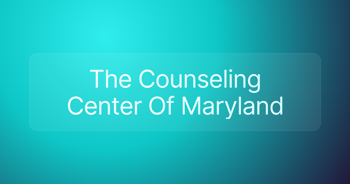 The Counseling Center Of Maryland