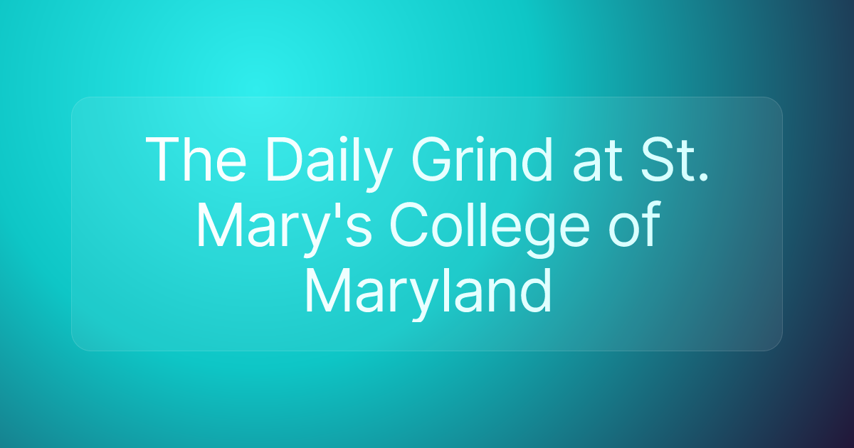 The Daily Grind at St. Mary's College of Maryland