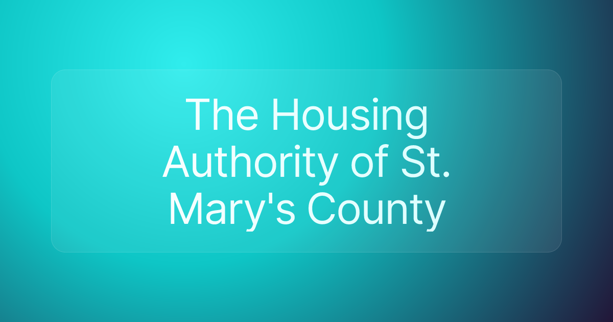 The Housing Authority of St. Mary's County