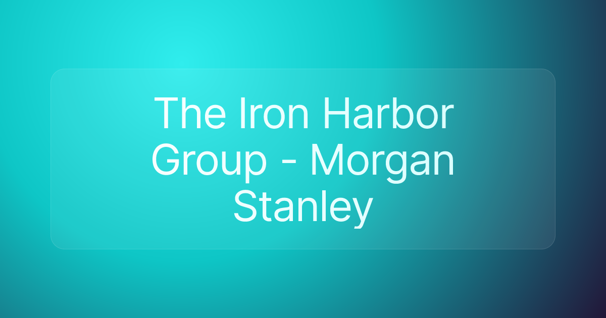 The Iron Harbor Group - Morgan Stanley