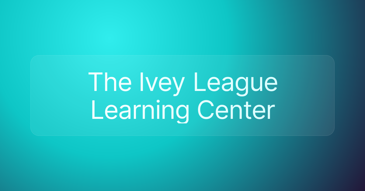 The Ivey League Learning Center