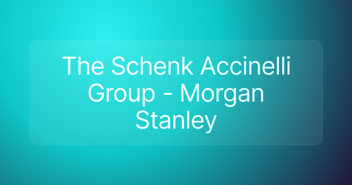 The Schenk Accinelli Group - Morgan Stanley