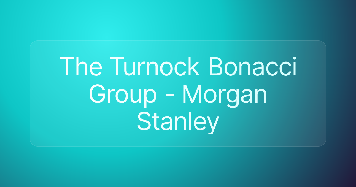 The Turnock Bonacci Group - Morgan Stanley