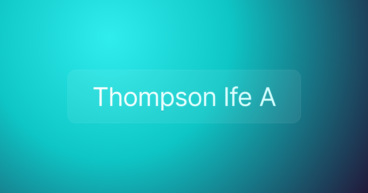 Thompson Ife A