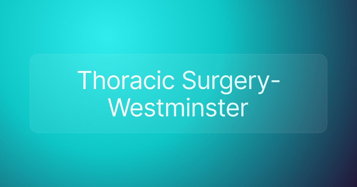 Thoracic Surgery-Westminster