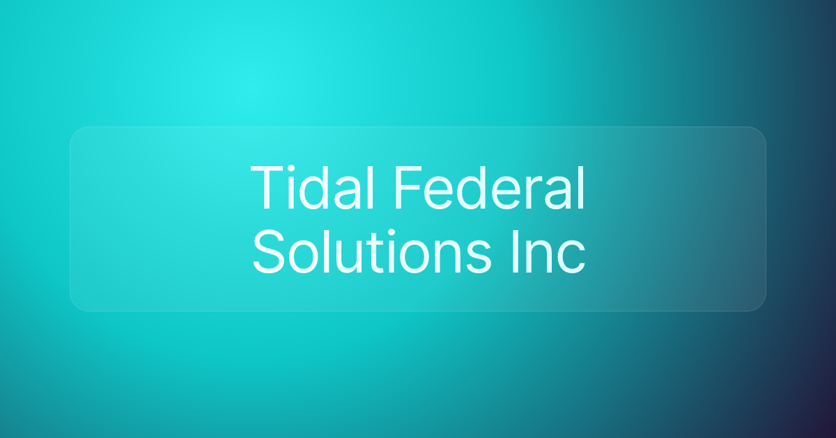 Tidal Federal Solutions Inc