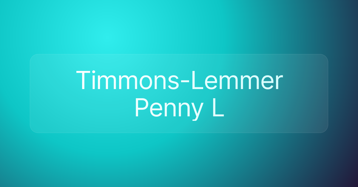 Timmons-Lemmer Penny L