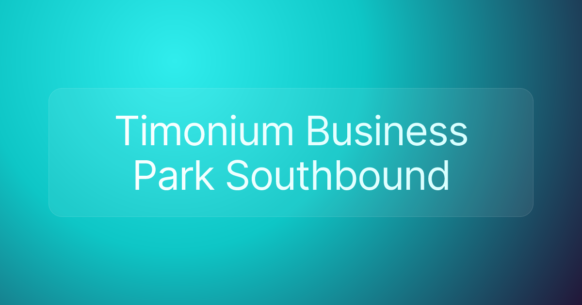 Timonium Business Park Southbound