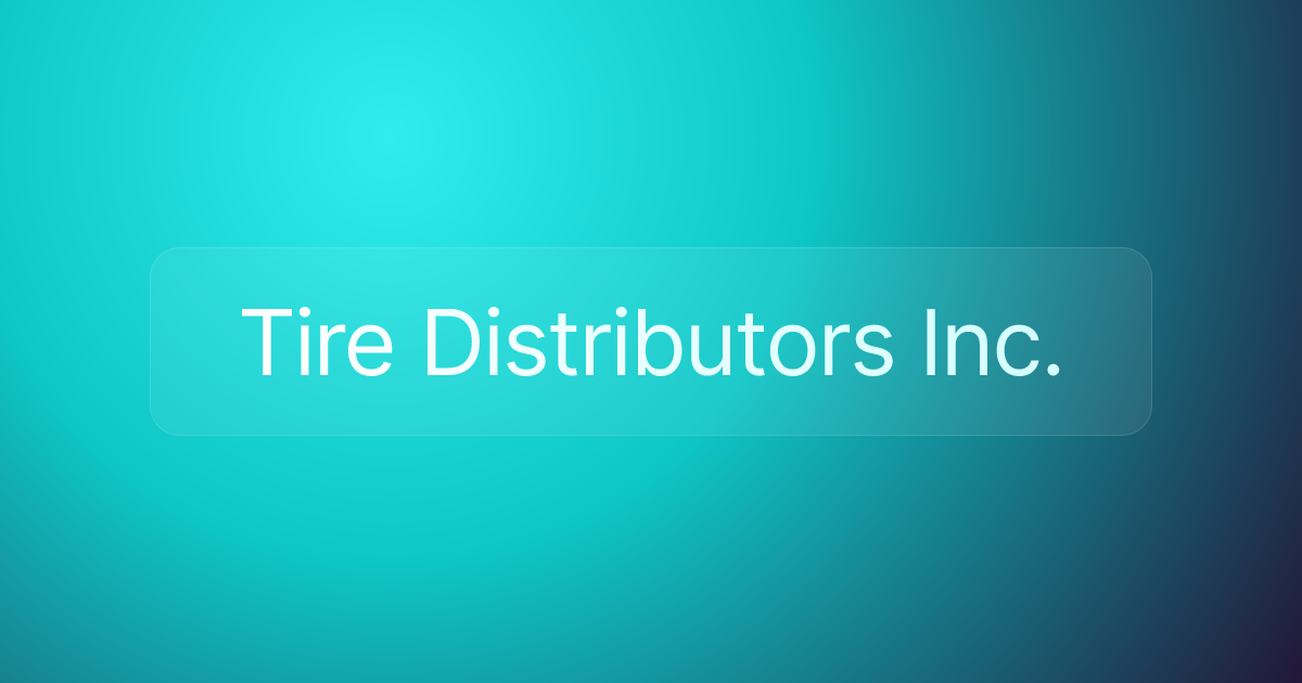 Tire Distributors Inc.