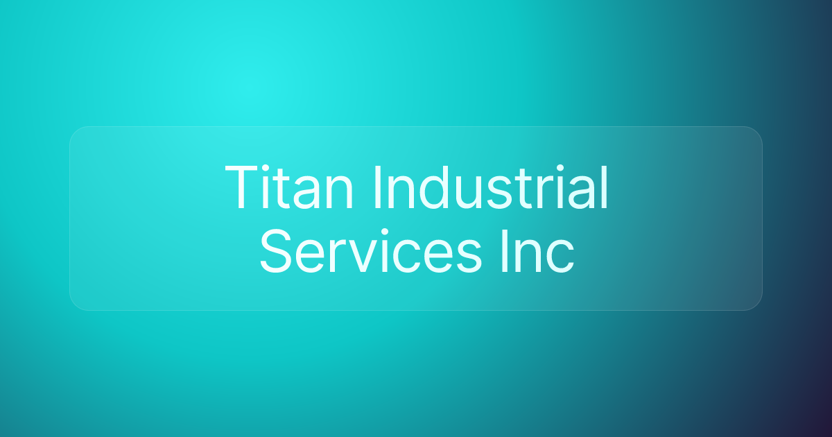 Titan Industrial Services Inc