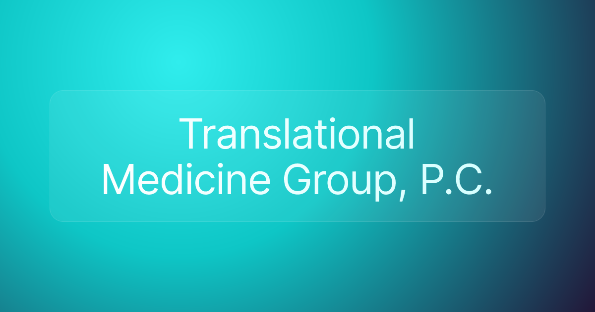 Translational Medicine Group, P.C.