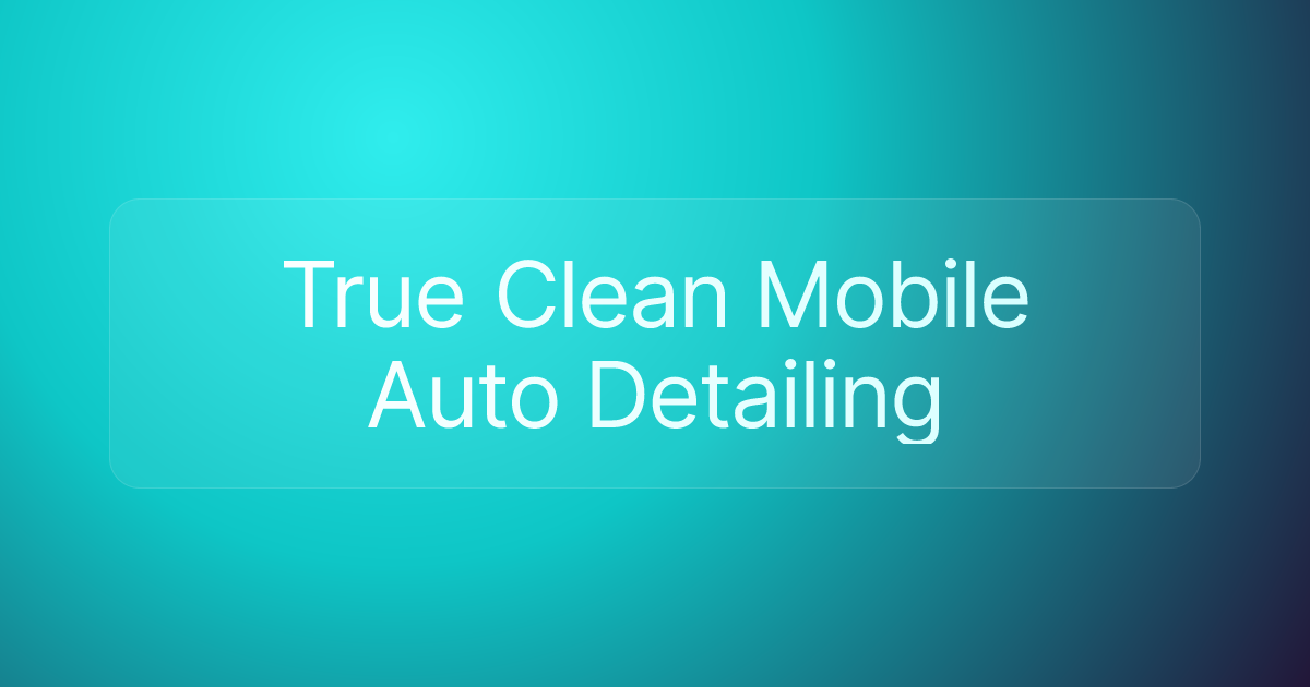 True Clean Mobile Auto Detailing