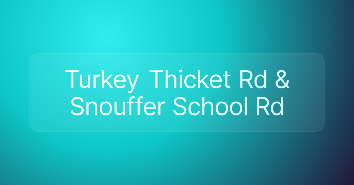 Turkey Thicket Rd & Snouffer School Rd