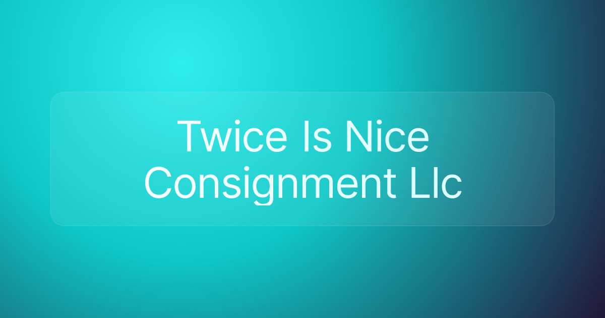 Twice Is Nice Consignment Llc
