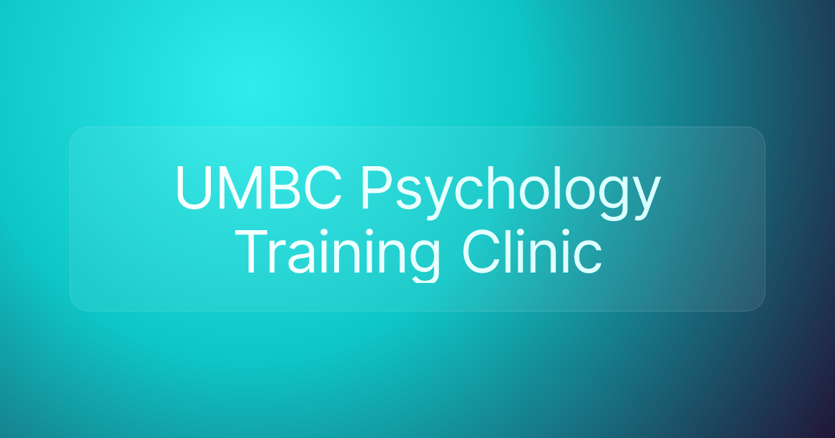 UMBC Psychology Training Clinic