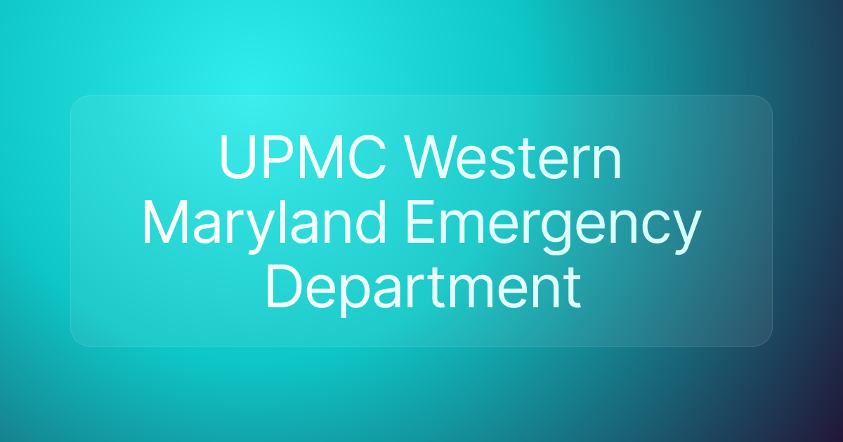 UPMC Western Maryland Emergency Department