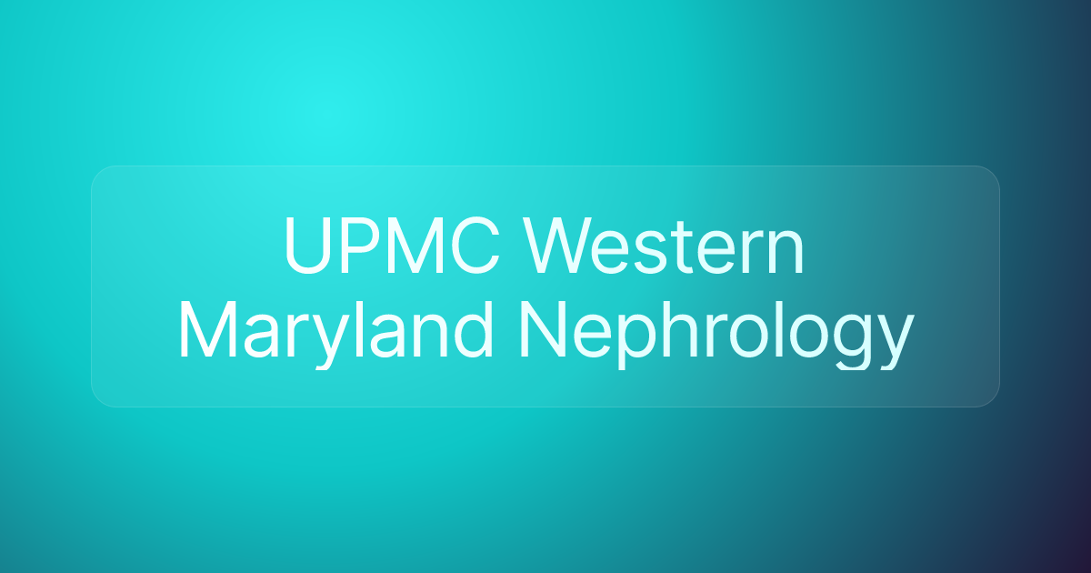 UPMC Western Maryland Nephrology