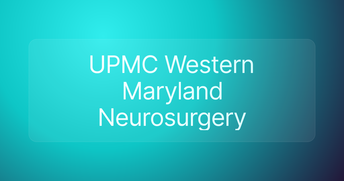 UPMC Western Maryland Neurosurgery