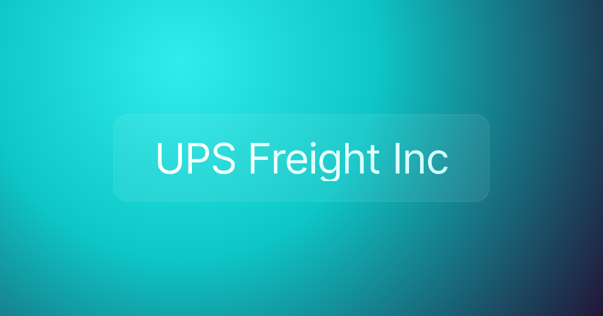 UPS Freight Inc