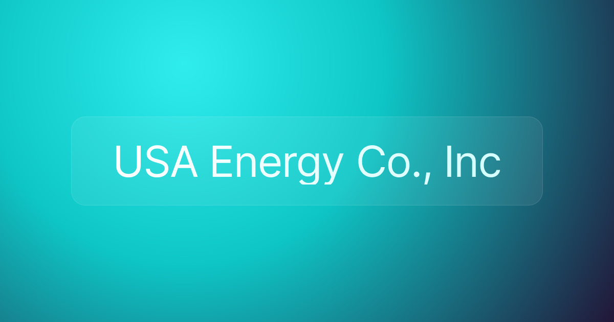 USA Energy Co., Inc