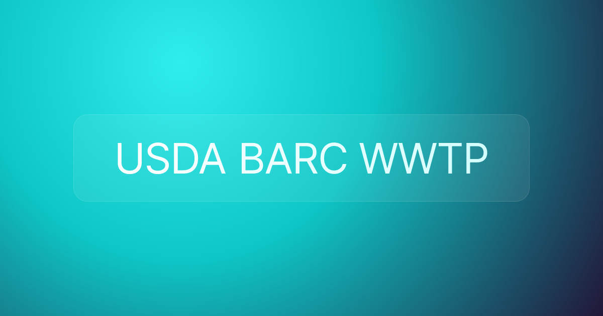 USDA BARC WWTP