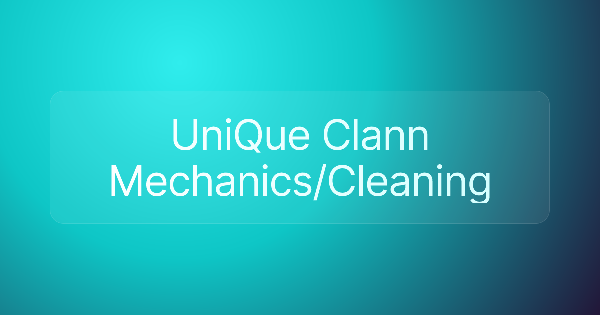 UniQue Clann Mechanics/Cleaning