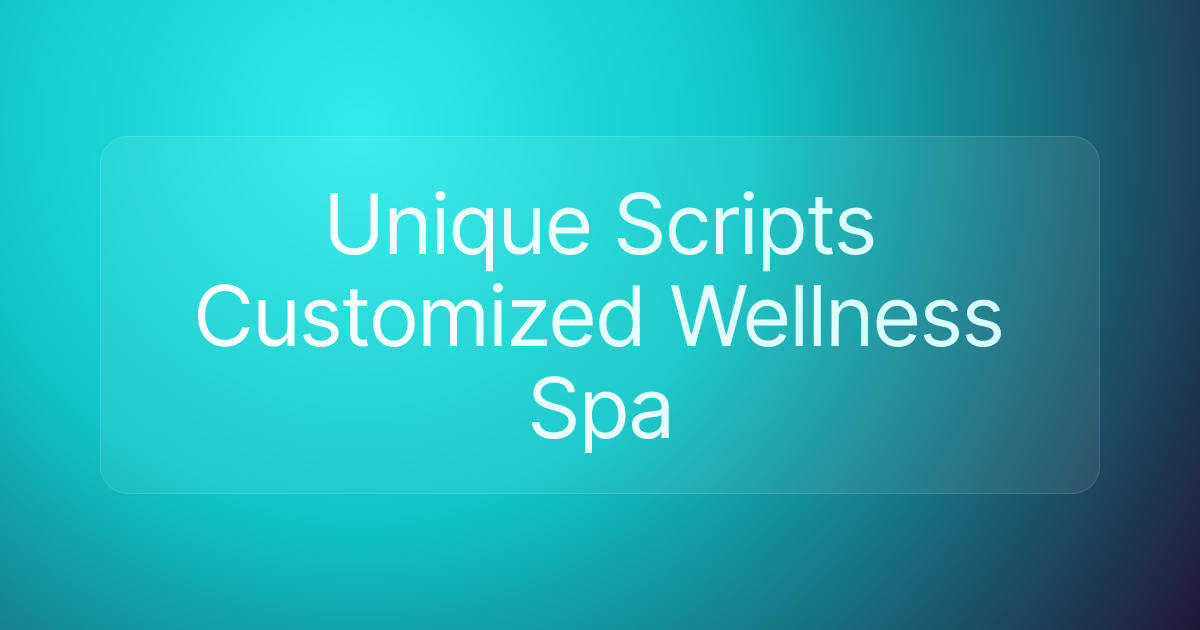 Unique Scripts Customized Wellness Spa