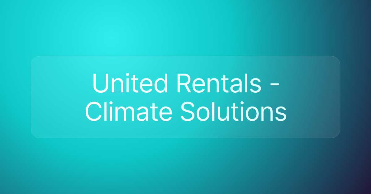 United Rentals - Climate Solutions