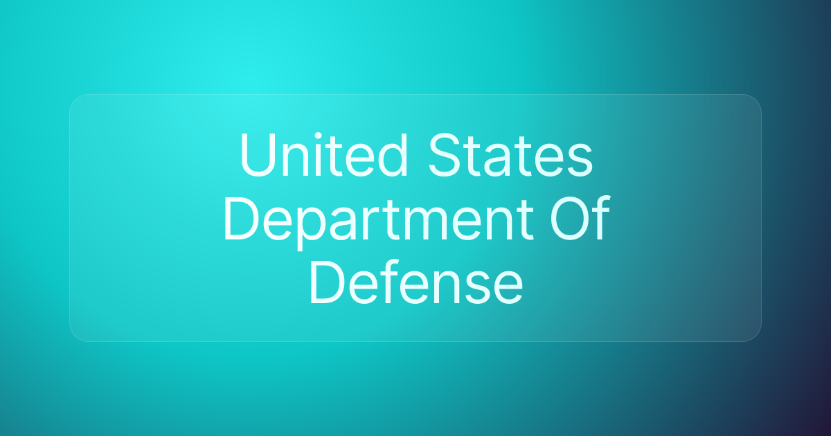 United States Department Of Defense